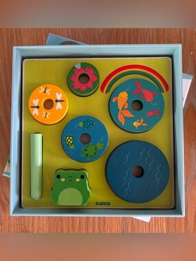 🌈 Djeco Puzzle & Stack Rainbow – Wooden Toy 🌈